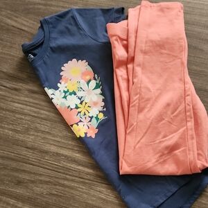Floral Kids Shirt in Blue and Orange
